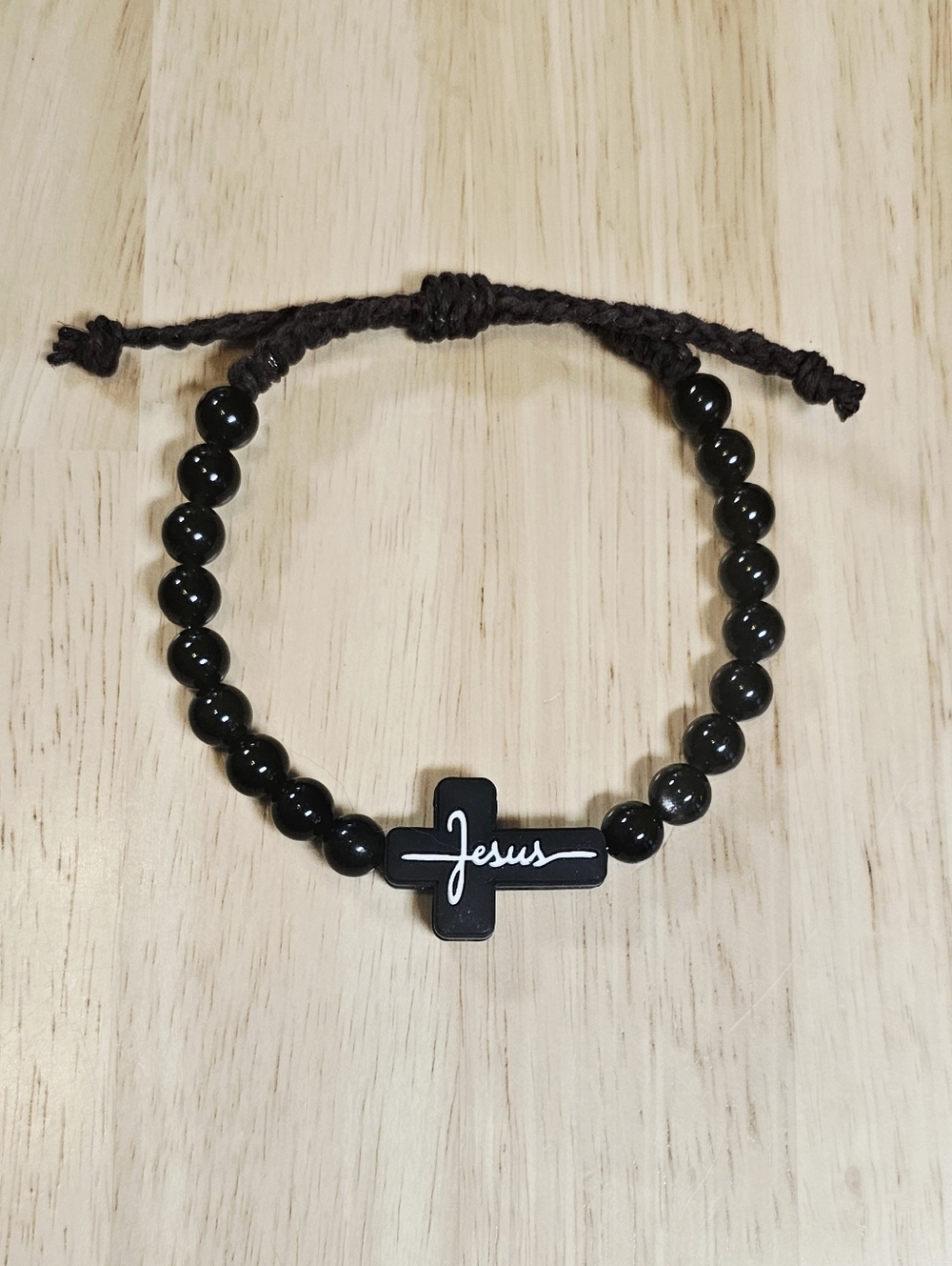 Jesus Obsidian Bracelet